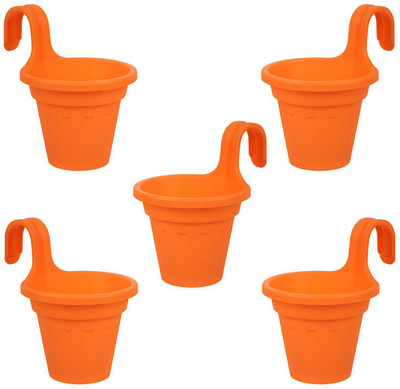 

Wonderland Railing Bucket Pack of 5 Plant Container Set(Pack of 5, Plastic)
