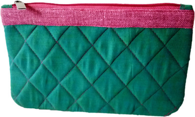 

auk Elegant Barphi Pattern Women's Hand Purse Cosmetic Bag(Green, Pink)