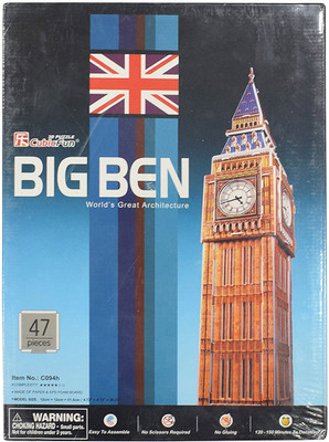 ELECTRO CART 3D Puzzle World’s Greatest Architecture Series :Big Ben: Model Size – 12cm x 12cm x 51.5cm(32 Pieces)