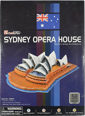 

ELECTRO CART 3D Puzzle World’s Greatest Architecture Series :Sydney Opera House : Model Size – 34cm x 23cm x 11cm(32 Pieces)
