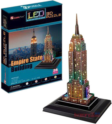

ELECTRO CART Led 3D Puzzle Paper Model Empire State Building (Usa) Diy Jigsaw L503 H Led Series(38 Pieces)