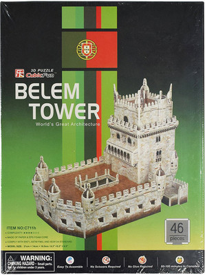 

ELECTRO CART 3D Puzzle World’s Greatest Architecture Series :Belem Tower : Model Size – 21cm x 14cm x 17cm(32 Pieces)
