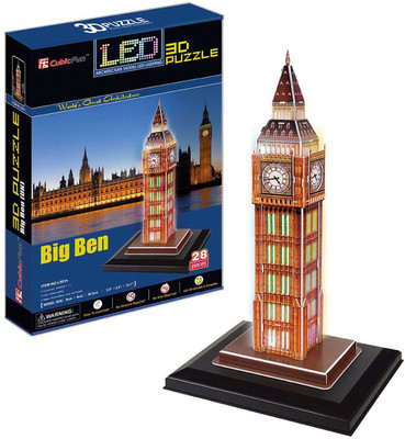 ELECTRO CART Puzzles LED Architecture - Big Ben 3D - 28 Pieces(28 Pieces)