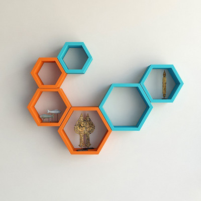 

SG Nice MDF Wall Shelf(Number of Shelves - 6, Orange)