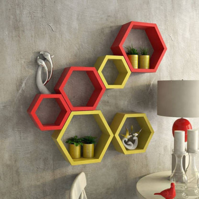 

SG Nice MDF Wall Shelf(Number of Shelves - 6, Red)
