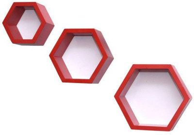 

SG Nice MDF Wall Shelf(Number of Shelves - 3, Red)