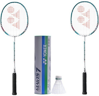 

Yonex Combo Of Five - 'Muscle Power 2' Badminton racket, 'Mavis 7' shuttle Cock,(1/2 dozen) Multicolor Strung Badminton Racquet(G4 - 3.25 Inches, 95 g)