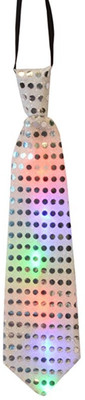 

Funcart Led Silver Sequin Tie