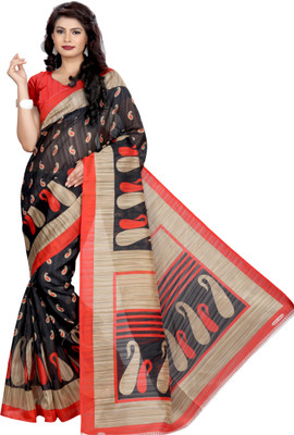 SVB Sarees Printed Bhagalpuri Silk Blend Saree(Multicolor)