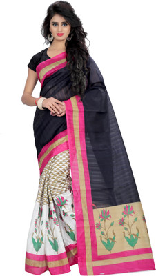 SVB Sarees Printed Bhagalpuri Silk Blend Saree(Multicolor)