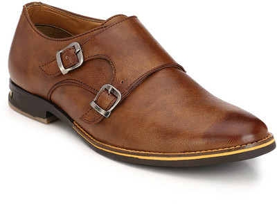 

Footlodge Party wear Formal Shoes Monk Strap For Men(Brown
