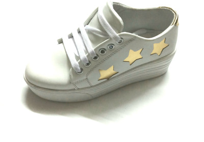 SHRIGIRRAJSTORE GOLD Casuals For Women(White