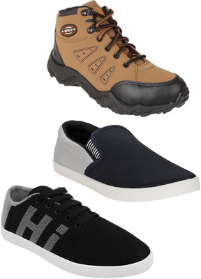 

Chevit Men's Combo Pack Of 3 Casual Running Shoes With Sneakers For Men(Multicolor