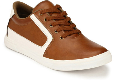 

Footlodge Synthetic Leather Sneakers Sneakers For Men(Tan