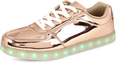 

CHEETEE ROSE GOLDEN LED SHOES 7 LIGHTS IN 1 SHOES Casuals For Men(Gold, Rosegold