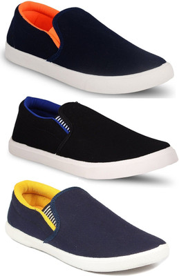 

Chevit Men's Combo Pack Of 3 Casual Shoes, Slip On Sneakers For Men(Multicolor