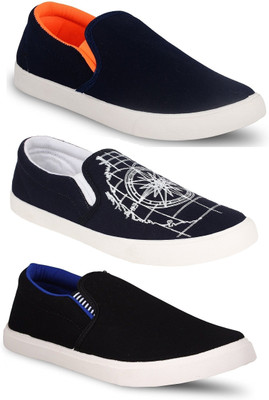 

Chevit Men's Combo Pack Of 3 Casual Shoes, Canvas Shoes For Men(Multicolor