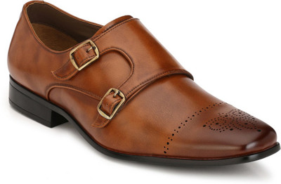 

Footlodge Office wear Formal Shoes Monk Strap For Men(Tan