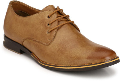 

Footlodge Party wear Formal Shoes Lace Up For Men(Brown, Beige