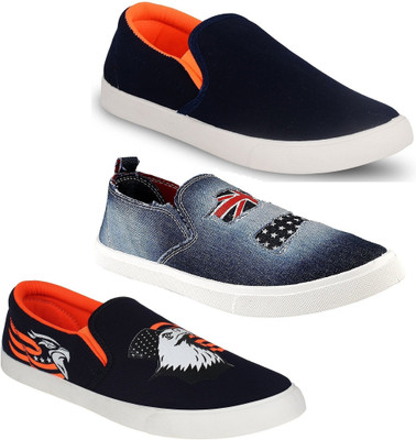 

Chevit Men's Combo Pack Of 3 Casual Shoes, Slip On Sneakers For Men(Multicolor