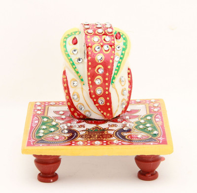 

Shining Wings Ganesha Marble All Purpose Chowki(Multicolor)