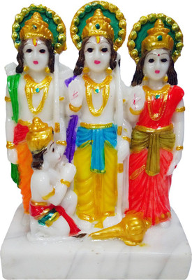 

FABZONE Marbel Look Lord Mahavir Hanuman Ramdarbar Hindu God Bajrangbali Sculputer Handicraft Idol Diwali Decorative Spiritual Puja Vastu Showpiece Figurine - Religious Pooja Gift Item & Murti for Mandir / Temple / Home / Office Decorative Showpiece - 14 