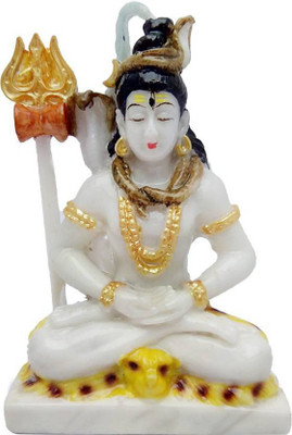 

FABZONE Marbel Look Lord Shiva Shanker Statue Hindu God Bholenath Sculputer Handicraft Idol Shivratari,Diwali Decorative Spiritual Puja Vastu Showpiece Figurine - Religious Pooja Gift Item & Murti for Mandir / Temple / Home / Office Decorative Showpiece -