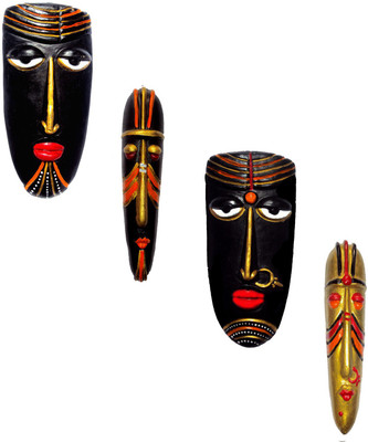 

Hand Artz Terracotta Multicolour Vodavudi Pair & Hawaian Decorative Mask Combo Decorative Showpiece - 20 cm(Terracotta, Multicolor)