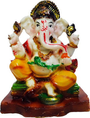 

FABZONE Lord Ganesha Statue Hindu Dev Ganpati and Siddhivinayak God Sculputer Handicraft Idol Diwali Decorative Spiritual Puja Vastu Showpiece Figurine - Religious Pooja Gift Item & Murti for Mandir / Temple / Home / Office Decorative Showpiece - 10 cm(Po