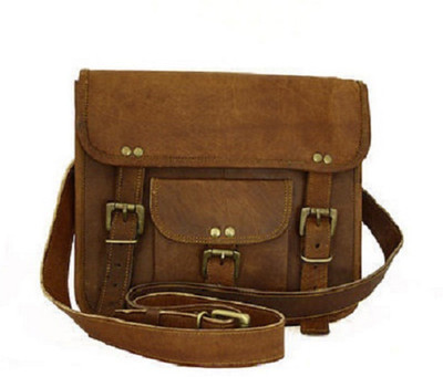 

Anshika International Boys & Girls Casual Brown Genuine Leather Messenger Bag