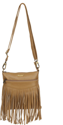 

Caliberry Girls Casual Beige PU Sling Bag
