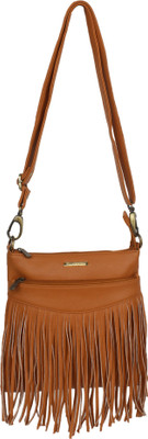 

Caliberry Girls Casual Tan PU Sling Bag