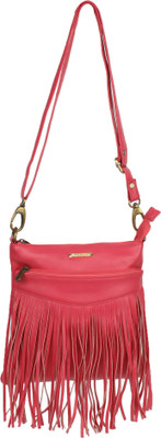 

Caliberry Girls Casual Pink PU Sling Bag