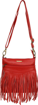

Caliberry Girls Casual Red PU Sling Bag