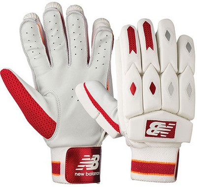 

New Balance TC 660 Batting Gloves (Free Size, White), White red