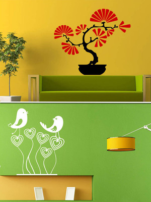 

Trends on Wall  Nature Sticker(Pack of 2, White;multicolor