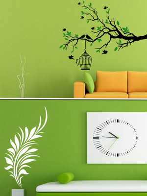 

Trends on Wall  Nature Sticker(Pack of 2, White;multicolor
