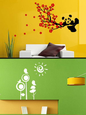 

Trends on Wall  Nature Sticker(Pack of 2, Multicolor;white