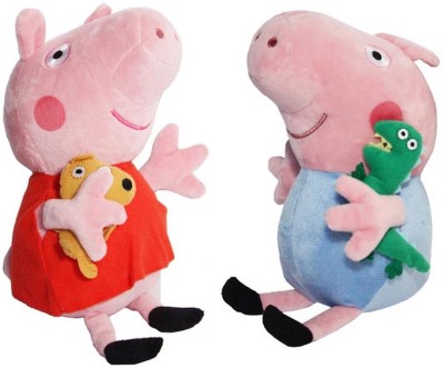 IDREAM Peppa Pig & George Pig Soft Stuffed Toy  - 19 cm(Red, Blue)