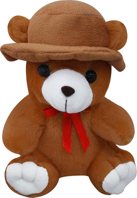 Casotec Cute Teddy Bear with Cap Stuffed Soft Plush Soft Toy - 22 cm(Brown)