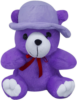 

Casotec Cute Teddy Bear with Cap Stuffed Soft Plush Soft Toy - 22 cm(Purple)