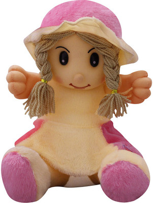 

Casotec Cute Smiling Sitting Doll Stuffed Soft Plush Soft Toy - 36 cm(Beige / Pink)