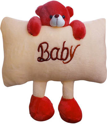 

Casotec Baby Pillow Cushion Teddy Bear Stuffed Soft Plush Soft Toy - 40 cm(Red / Beige)