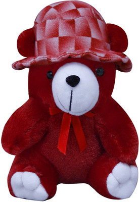 

Casotec Cute Teddy Bear with Cap Stuffed Soft Plush Soft Toy - 22 cm(Maroon Red)