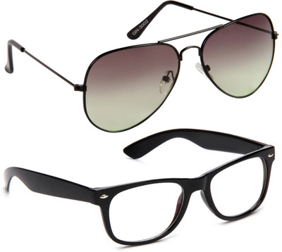 Gansta Wayfarer Sunglasses(Clear, Green)