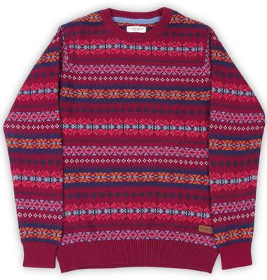 US Polo Kids Self Design Round Neck Casual Boys Red Sweater