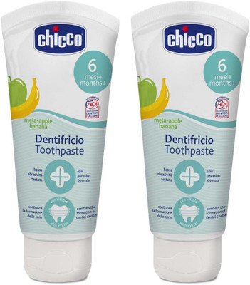 Chicco Toothpaste Apple-Banana 50ml, Pack of 2 (100ml total) Toothpaste(100 g, Pack of 2)