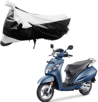 

Purpleheart Two Wheeler Cover for Honda(Activa 125, Black, Silver)