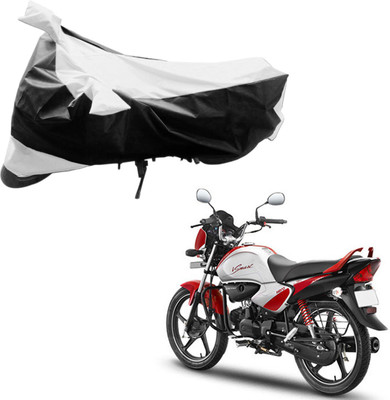 

Purpleheart Two Wheeler Cover for Hero(Splendor I Smart, Black, Silver)