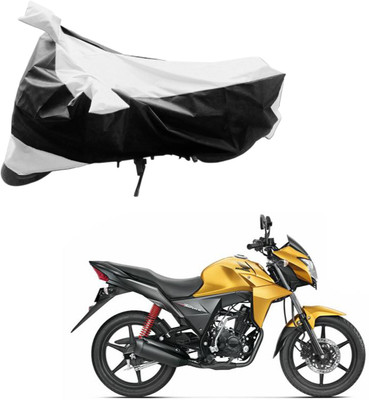 Purpleheart Two Wheeler Cover for Honda(CB Twister, Black, Silver)
